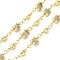 Natural Labradorite Column Link Chains, with Real 18K Gold Plated Brass Findings, Soldered, with Spool, 5x14x5mm