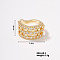 Elegant Geometric Brass Pave Clear Cubic Zirconia Cuff Earrings, Ideal Gift for Ladies, Golden, Ring, 13x7mm