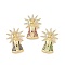 Brass Micro Pave Cubic Zirconia Pendants, Cadmium Free & Lead Free, Religion Pontiff Charms, Golden, Mixed Color, 28x19x7mm, Hole: 5x3mm