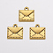 Tibetan Style Alloy Mail Charms, Lead Free and Cadmium Free, Mail Charms, Antique Golden, 15x14.5x2mm, Hole: 1.5mm