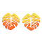 Spray Painted Iron Pendants, Tropical Leaf, Dark Orange, 46x44x4.5mm, Hole: 1.6mm