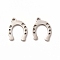 Non-Tarnish 201 Stainless Steel Charms, Horseshoe, Stainless Steel Color, 13.5x10.5x1mm, Hole: 1mm