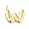 Rack Plating Brass Balloon Letter Pendants, Cadmium Free & Lead Free, Long-Lasting Plated, Real 18K Gold Plated, Letter W, 17x18x4.5mm, hole: 2.5mm