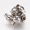 Tarnish Resistant Smooth 304 Stainless Steel Magnetic Clasps with Glue-in Ends, Oval, Size: about 9mm wide, 17mm long, hole: 4mm