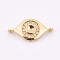 Brass Micro Pave Cubic Zirconia Links, Clear, Long-Lasting Plated, Eye, Golden, 10x19.5x2mm, Hole: 1mm