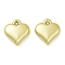 Opaque Plated Acrylic Pendants, Heart Charms, Golden, 15x14x4.5mm, Hole: 1.5mm