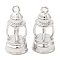 Brass Pendants, Cadmium Free & Nickel Free & Lead Free, Lamp Charm, Real Platinum Plated, 15.5x7mm, Hole: 1.4mm