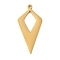 Ion Plating(IP) 304 Stainless Steel Pendants, Laser Cut, Golden, Kite, 24.5x12x1mm, Hole: 1.2mm