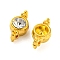 Alloy Crystal Rhinestone Connector Charms, Flat Round Links, Golden, 10.5x5.5x4mm, Hole: 1mm