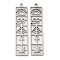 Non-Tarnish 304 Stainless Steel Pendants, Rectangle Charm, Stainless Steel Color, 33.5x8x1.5mm, Hole: 1.4mm