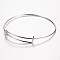 Tarnish Resistant Adjustable 304 Stainless Steel Expandable Bangle Making Bangle, Stainless Steel Color, 2-1/2 inch(63~65mm)