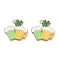 Alloy Enamel Pendants, Lead Free & Cadmium Free, Beer Mug Charm, Golden, Gold, 24.5x26x1mm, Hole: 2mm