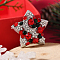 Christmas Theme Zinc Alloy Rhinestone Brooches for Backpack Clothes, Star