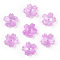 Cellulose Acetate(Resin) Bead Caps, 5-Petal, Sakura, Plum, 10.5x11x4.5mm, Hole: 1mm