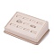 Wooden Clovered with PU Leather Ring Displays, with Sponge and Paper Card, Rectangle, Antique White, 12.6x17.3x5.6cm