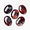 Natural Dragon Veins Cabochons, Flat Back, Oval, Dyed, FireBrick, 35x25x6.5mm