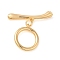 Brass Pave Clear Cubic Zirconia Toggle Clasps, Cadmium Free & Nickel Free & Lead Free, Ring, Real 18K Gold Plated, Ring: 13.5mm wide, 15.5mm long, 2mm thick, Hole: 1mm; Bar: 6mm wide, 24.5mm long, 3.5mm thick, Hole: 1mm