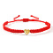 304 Stainless Steel Heart with Letter Bead Braided Bead Bracelets, Adjustable Nylon Cord Braided Bracelets for Couple Friendship, Platinum, Letter N, 7-7/8 inch(20cm), Inner Diameter: 11 inch(28cm)