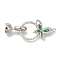 Brass Micro Pave Cubic Zirconia Fold Over Clasps, Cadmium Free & Nickel Free & Lead Free, Butterfly, Platinum, 36.5mm, Butterfly: 25x14.5x5mm, Clasp: 15x7x7mm