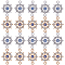 32Pcs 2 Colors Alloy Crystal Rhinestone Connector Charms, with Blue Enamel, Helm Links with Evil Eye, Platinum & Light Gold, 20x15x2.5mm, Hole: 1.8mm, 16pcs/color