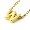 Brass Pendant Necklaes, Stainless Steel Necklaces, Letter W, Golden, 15.28 inch(38.8cm)