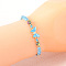 Bohemian Style Glass Braided Bead Bracelets, Adjustable Butterfly with Evil Eye Link Bracelet for Women Girl, Sky Blue
