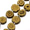 Natural Druzy Quartz Crystal Beads Strands, Solar Quartz, Dyed, Nuggets, Dark Goldenrod, 14~22x13~20x4~6mm, Hole: 1.5~2mm, about 9~12pcs/strand, 7.7~7.9 inch(19.5~20cm)