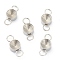 Tarnish Resistant 202 Stainless Steel Connector Rhinestone Settings, for Pointed Back Rivoli Rhinestone, Flat Round, Stainless Steel Color, 12x6x3mm, Hole: 1.8mm, Fit for 5mm Rhinestone