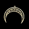 304 Stainless Steel Pendants, Laser Cut, Moon, Golden, 31x34x1mm, Hole: 1.6mm