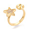 Star Brass Micro Pave Cubic Zirconia Cup Peg Ring Settings, Adjustable Ring Settings for Half Drilled Beads, Cadmium Free & Nickel Free & Lead Free, Real 18K Gold Plated, 12mm, Inner Diameter: 17mm, Pin: 0.8mm