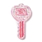 Acylic Pendant with Glitter Powder, Key with Heart, FireBrick, 57.5x29.5x6mm, Hole: 2.3mm