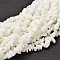 Chip Opaque Glass Beads Strands, White, 5~14x5~10mm, Hole: 1mm, about 32 inch
