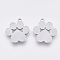 Non-Tarnish 201 Stainless Steel Pendants, Laser Cut Pendants, Dog Paw Prints, Stainless Steel Color, 16.5x15x1mm, Hole: 1.4mm