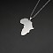 Non-Tarnish 304 Stainless Steel Pendant Necklaces, Africa Map, Stainless Steel Color, 19.69 inch(50cm).