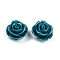 Synthetic Coral Carved Beads, Dyed, Flower, Teal, 19x13mm, Hole: 1.3mm
