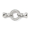 Brass Micro Pave Clear Cubic Zirconia Fold Over Clasps, Cadmium Free & Nickel Free & Lead Free, Ring, Platinum, 31mm