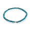 Natural Apatite Stretch Bracelets, with Brass Beads, Round, Golden, 2-1/8 inch(5.3cm)