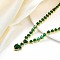 Brass Full Green Cubic Zirconia Heart Pendant Necklaces for Women, Golden, 14.88 inch(37.8cm)