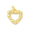 Brass Micro Pave Cubic Zirconia Pendants, Heart Charms, with Jump Ring, Golden, 15x14x2.5mm, Hole: 3.5mm