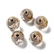 Handmade Lampwork Beads, with Gold & Silver Foil, Oval, Dark Gray, 11.5~12x11~11.5mm, Hole: 1.8~2mm