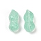 Transparent Glass Beads, Peanut, Baking Paint, Medium Aquamarine, 23x11.5x11mm, Hole: 1.5mm