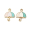 Alloy Enamel Pendants, Cadmium Free & Lead Free, Golden, Umbrella Charm, Sky Blue, 12x16.5x2mm, Hole: 1.5mm