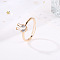 Rabbit Brass Micro Pave Clear Cubic Zirconia Finger Rings for Women, Golden, Inner Diameter: 20mm