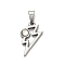 304 Stainless Steel Pendants, with Rhinestone, Lightning Bolt, Stainless Steel Color, Crystal, 22x13.5x3mm, Hole: 7x3mm
