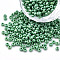 8/0 Czech Opaque Glass Seed Beads, Lustered, Round, Medium Sea Green, 3x2mm, Hole: 1mm, about 500g/bag