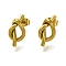 Ion Plating(IP) 304 Stainless Steel Knot Stud Earrings, Golden, 17x9mm