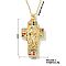 European and American Brass Pave Cubic Zirconis Virgin Mary Cross Pendant Necklaces, Golden, Colorful, 15.75 inch(40cm)