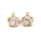 Brass Pave Cubic Zirconia Charms, Star, Real 18K Gold Plated, 12x10.5x5.5mm, Hole: 1mm