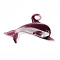 Handmade Lampwork Big Pendants, Dolphin Charms, Purple, 45~47x64~67x9~10mm, Hole: 6~7x5~6mm