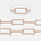 Unwelded Iron Paperclip Chains, Drawn Elongated Cable Chains, with Spool, Rose Gold, 14x6x1.4mm, about 82.02 Feet(25m)/roll